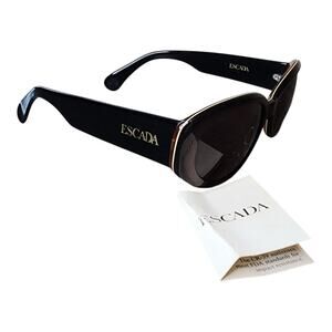 Vintage Escada Oval Sunglasses Made In France Black Brown Frame F008